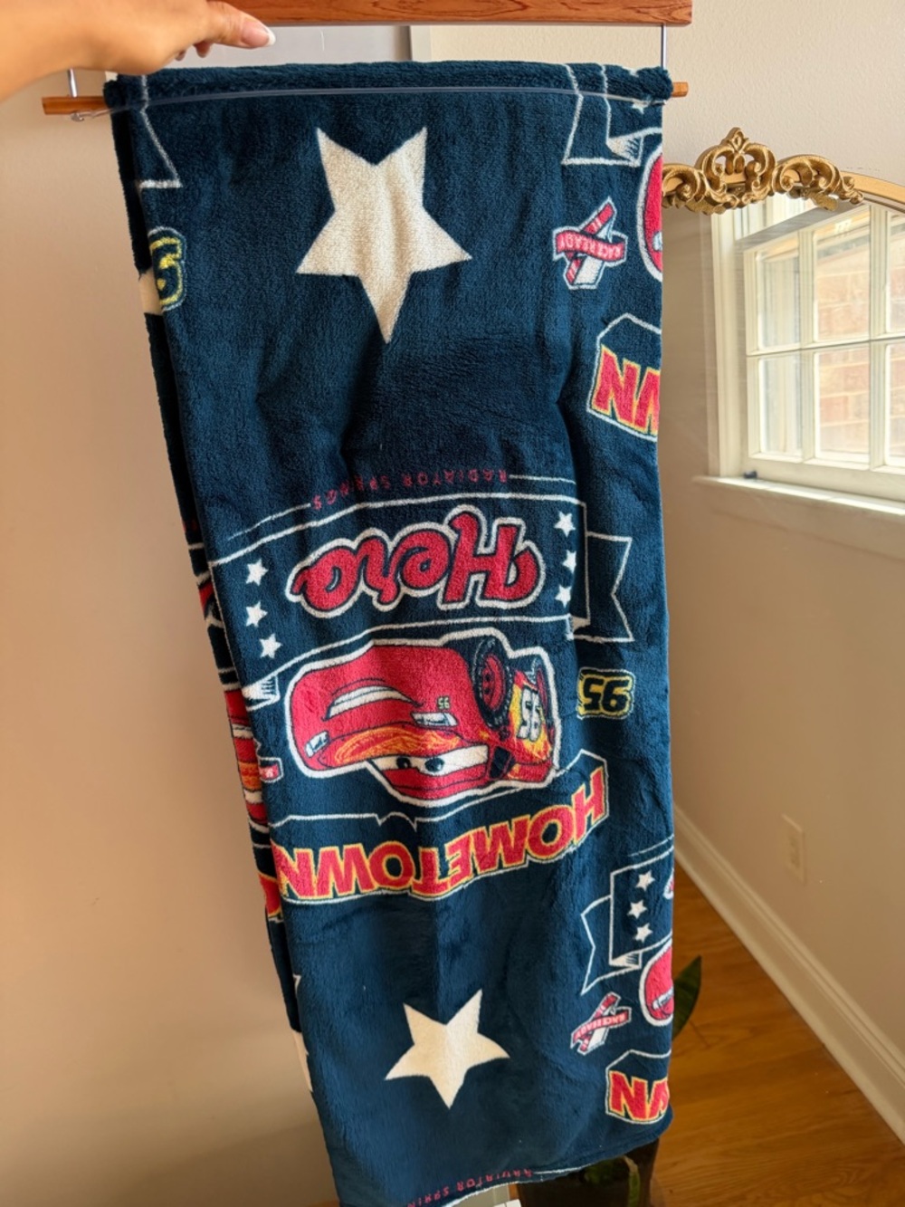 Disney Navy Blue Lightning McQueen Fleece Robe Blanket